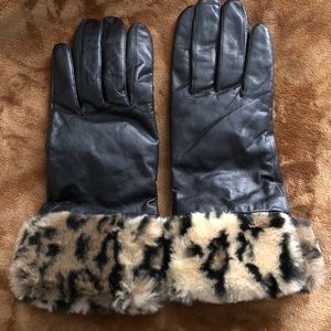 NEW Leather & Leopard Gloves